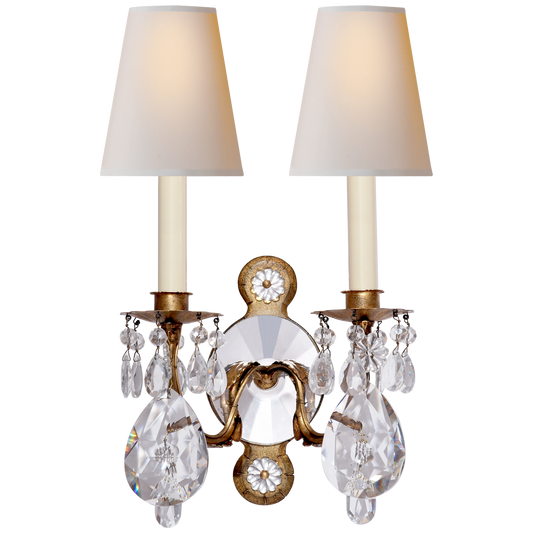 Yves Crystal Double Arm Sconce