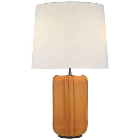 Minx Large Table Lamp in Burnt Sienna with Linen Shade