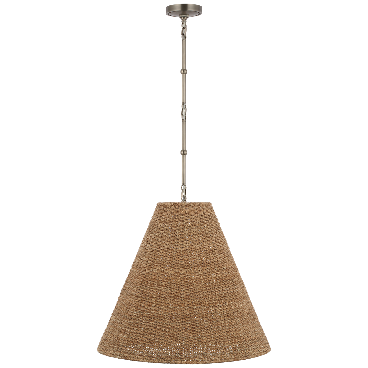 Goodman Large Hanging Lamp in Antique Nickel with Toast Shade