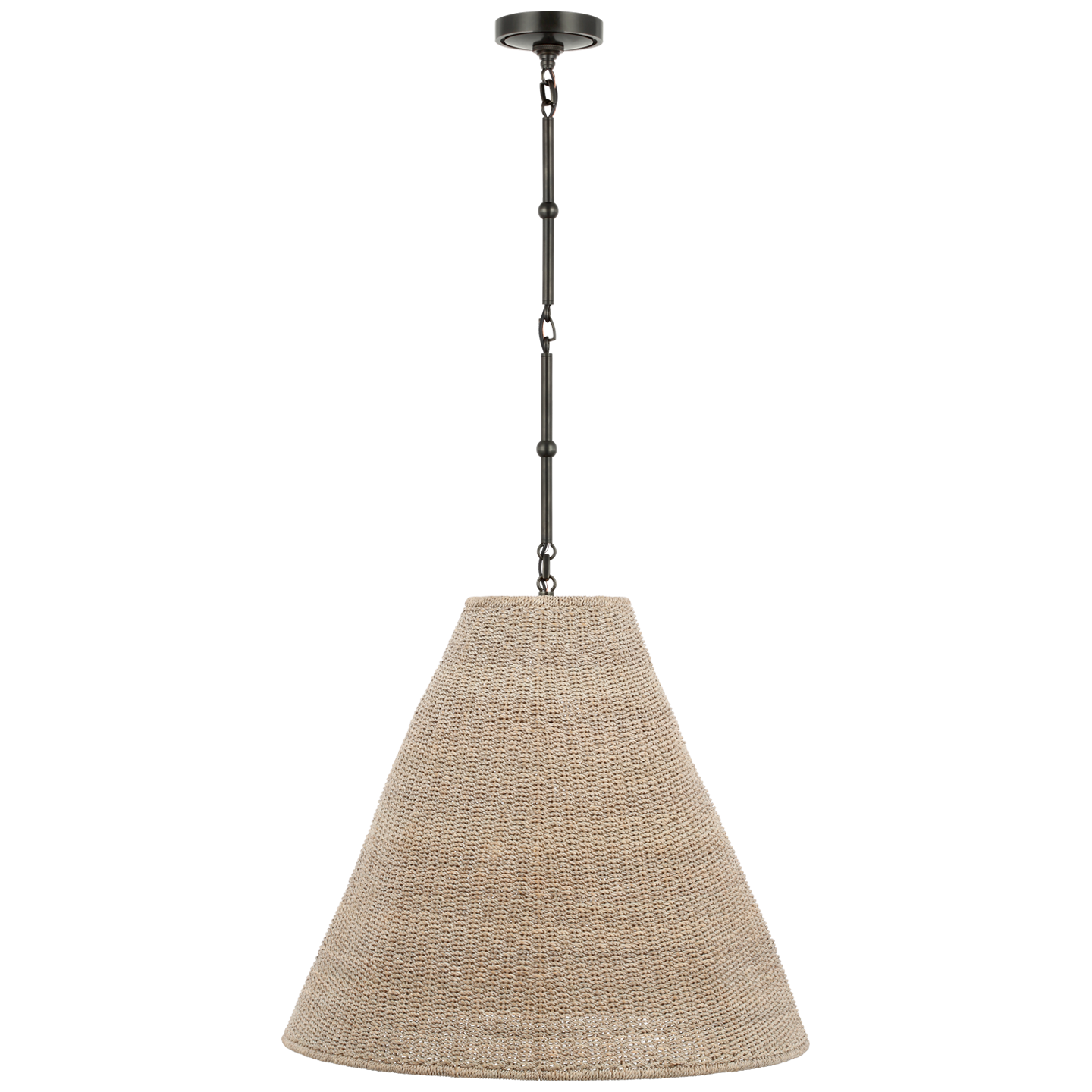 Goodman Large Hanging Lamp in Bronze with Ash Shade