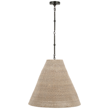 Goodman Large Hanging Lamp in Bronze with Ash Shade