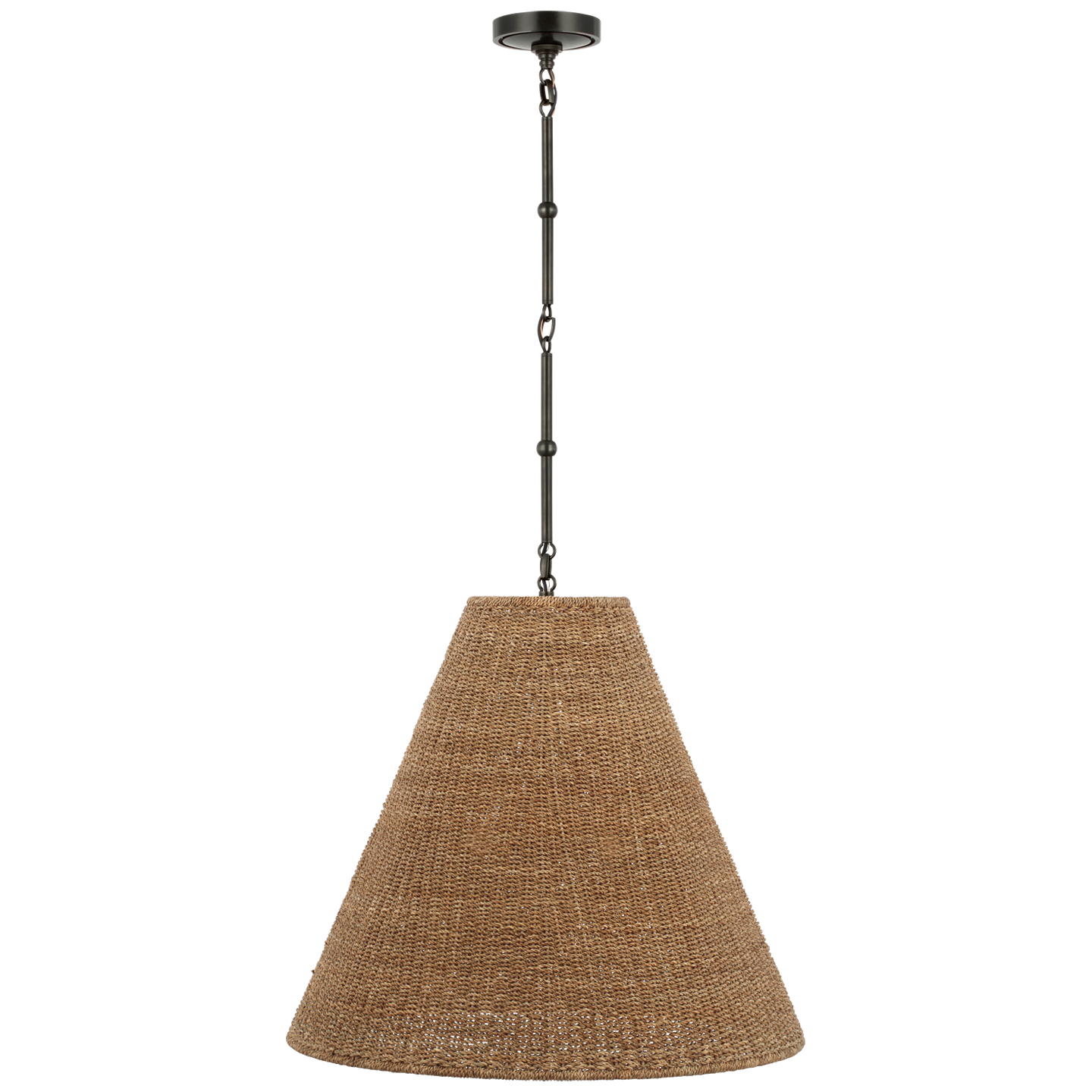 Goodman Large Hanging Lamp in Bronze with Toast Shade