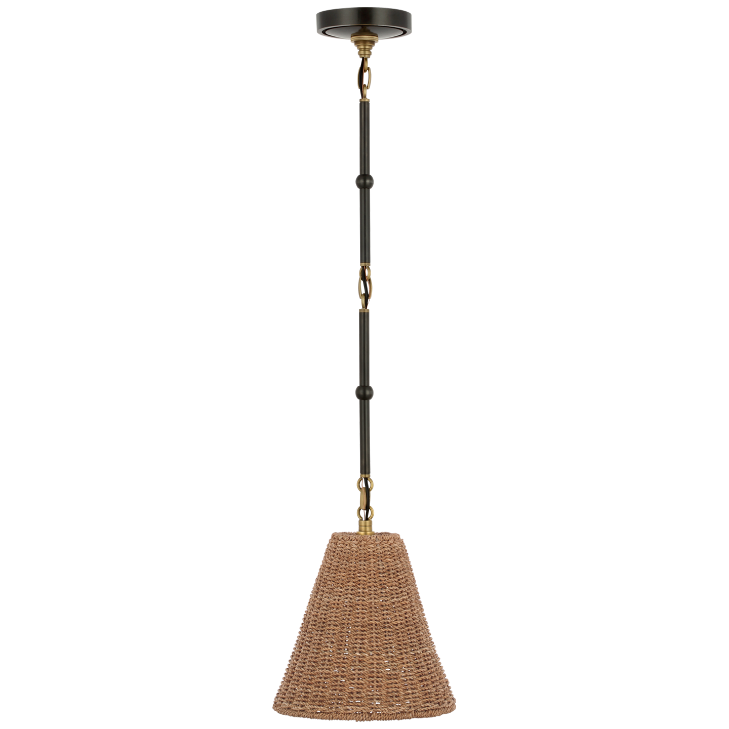 Goodman Petite Hanging Shade in Bronze and Hand-Rubbed Antique Brass with Toast Shade
