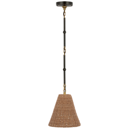 Goodman Petite Hanging Shade in Bronze and Hand-Rubbed Antique Brass with Toast Shade
