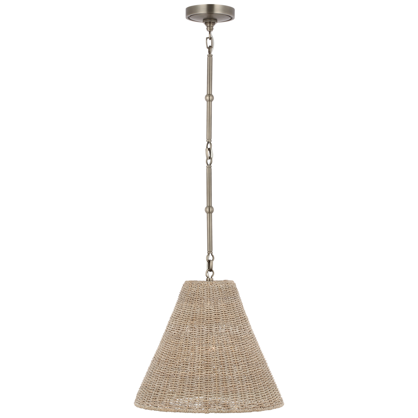 Goodman Small Hanging Light in Antique Nickel with Ash Shade