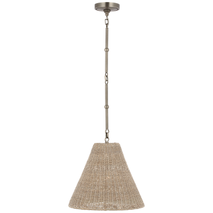 Goodman Small Hanging Light in Antique Nickel with Ash Shade