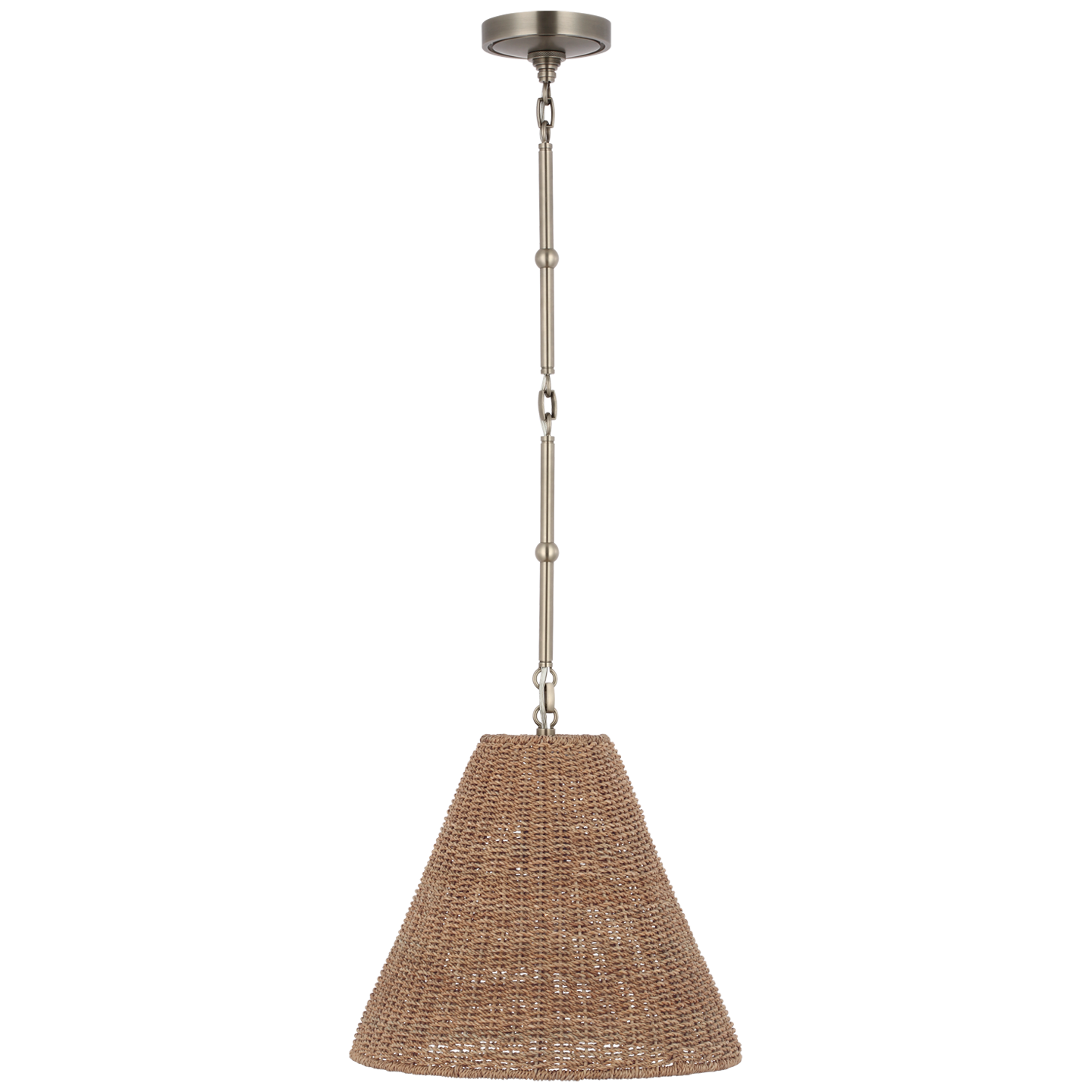 Goodman Small Hanging Light in Antique Nickel with Toast Shade