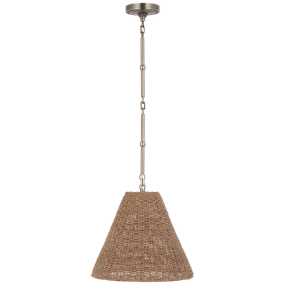 Goodman Small Hanging Light in Antique Nickel with Toast Shade