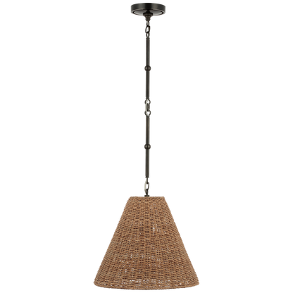 Goodman Small Hanging Light in Bronze with Toast Shade