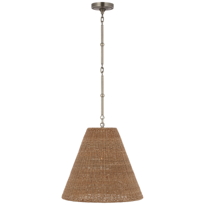 Goodman Medium Hanging Light in Antique Nickel with Toast Shade