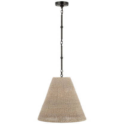 Goodman Medium Hanging Light in Bronze with Ash Shade