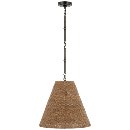 Goodman Medium Hanging Light in Bronze with Toast Shade
