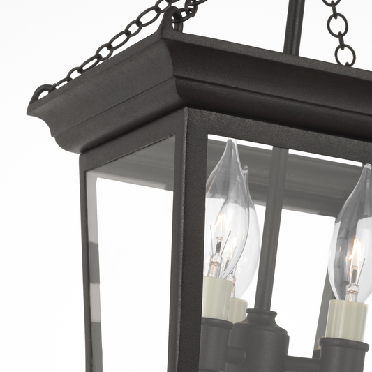 Cornice Semi-Flush Lantern in Blackened Rust