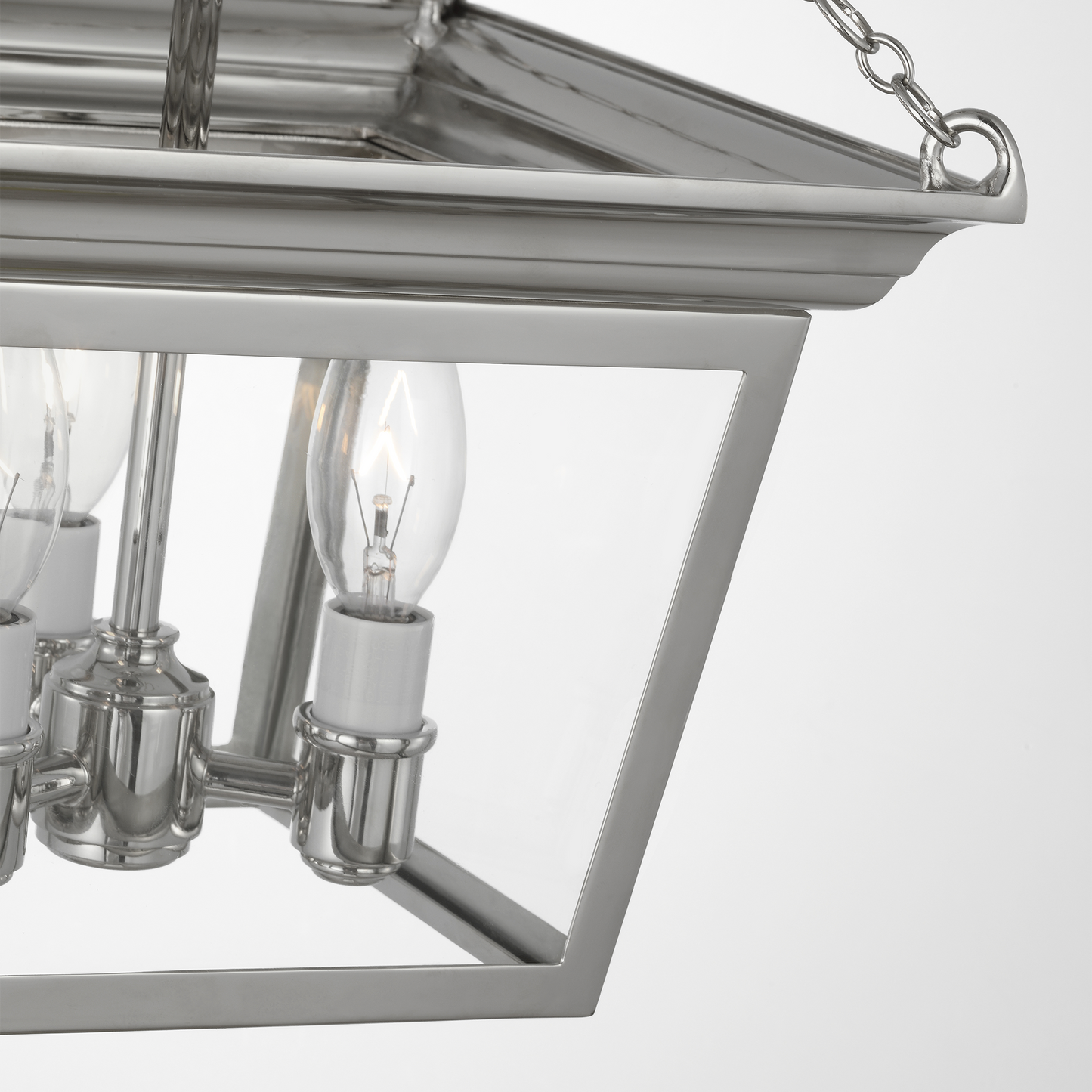 Cornice Semi-Flush Lantern in Polished Nickel