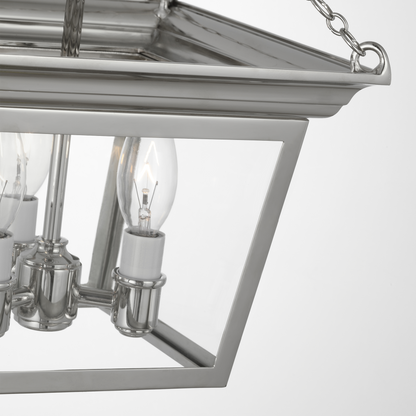 Cornice Semi-Flush Lantern in Polished Nickel