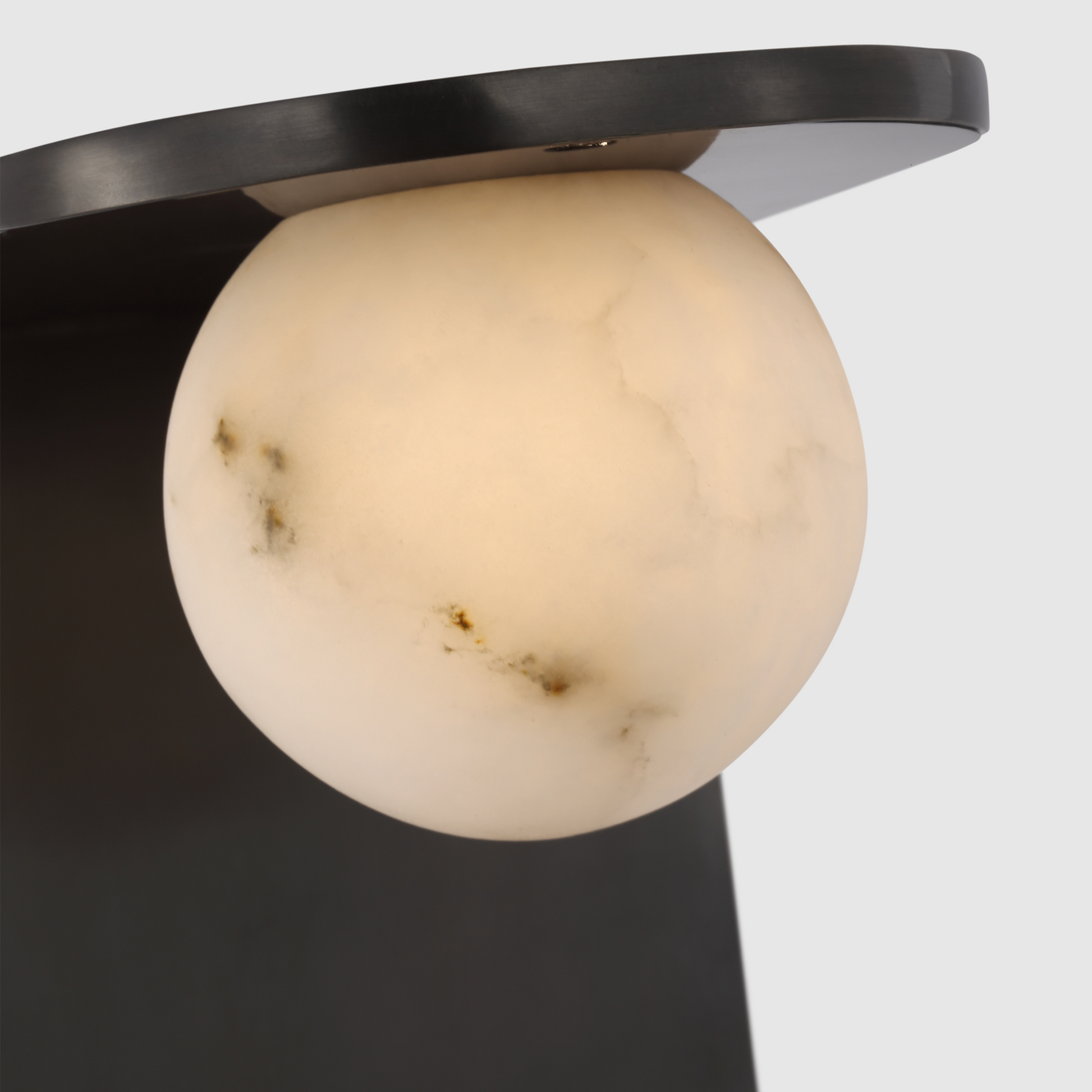 Pertica Small Desk Lamp in Mirrored Bronze with Alabaster