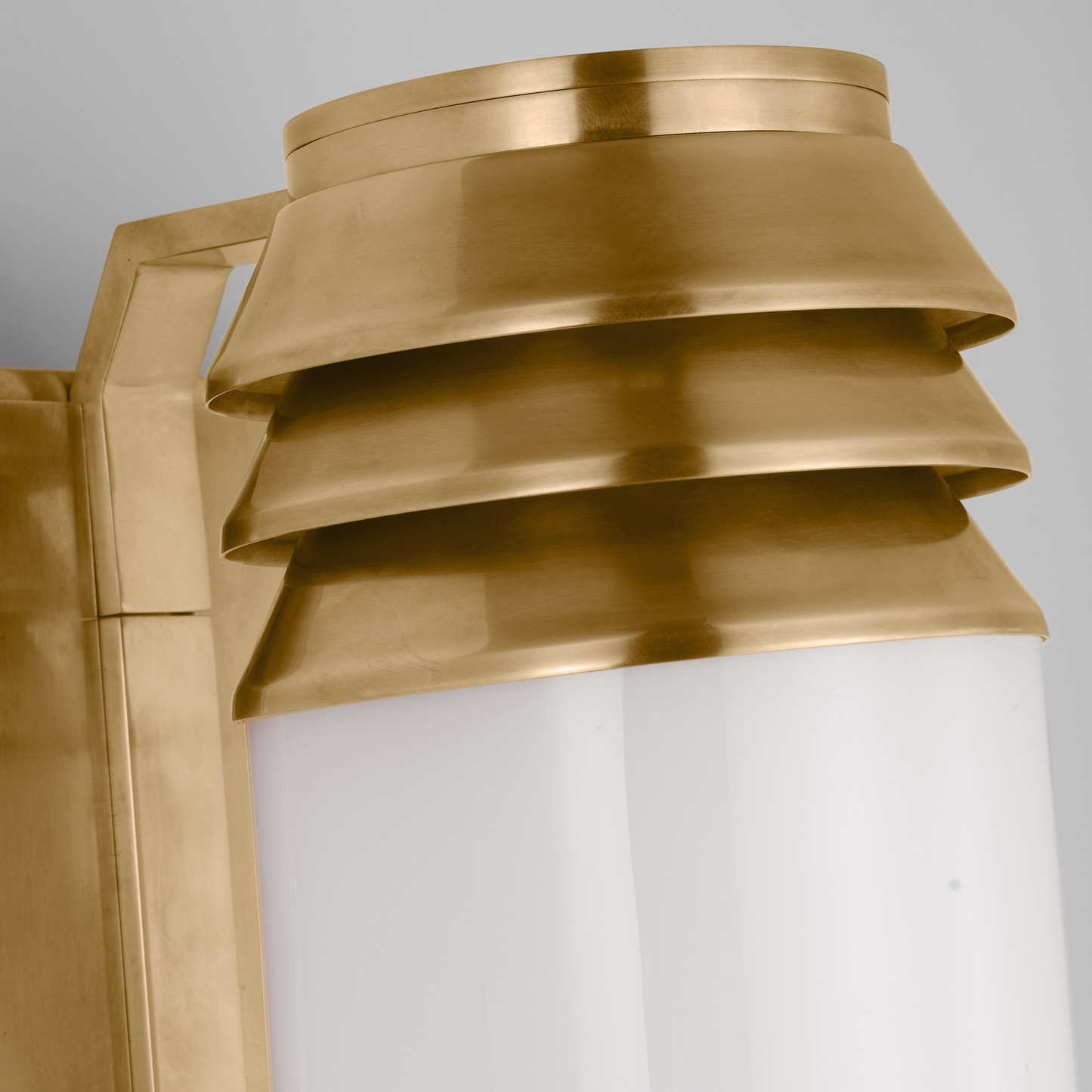 Chadwell 19" Sconce in Natural Brass with White Glass