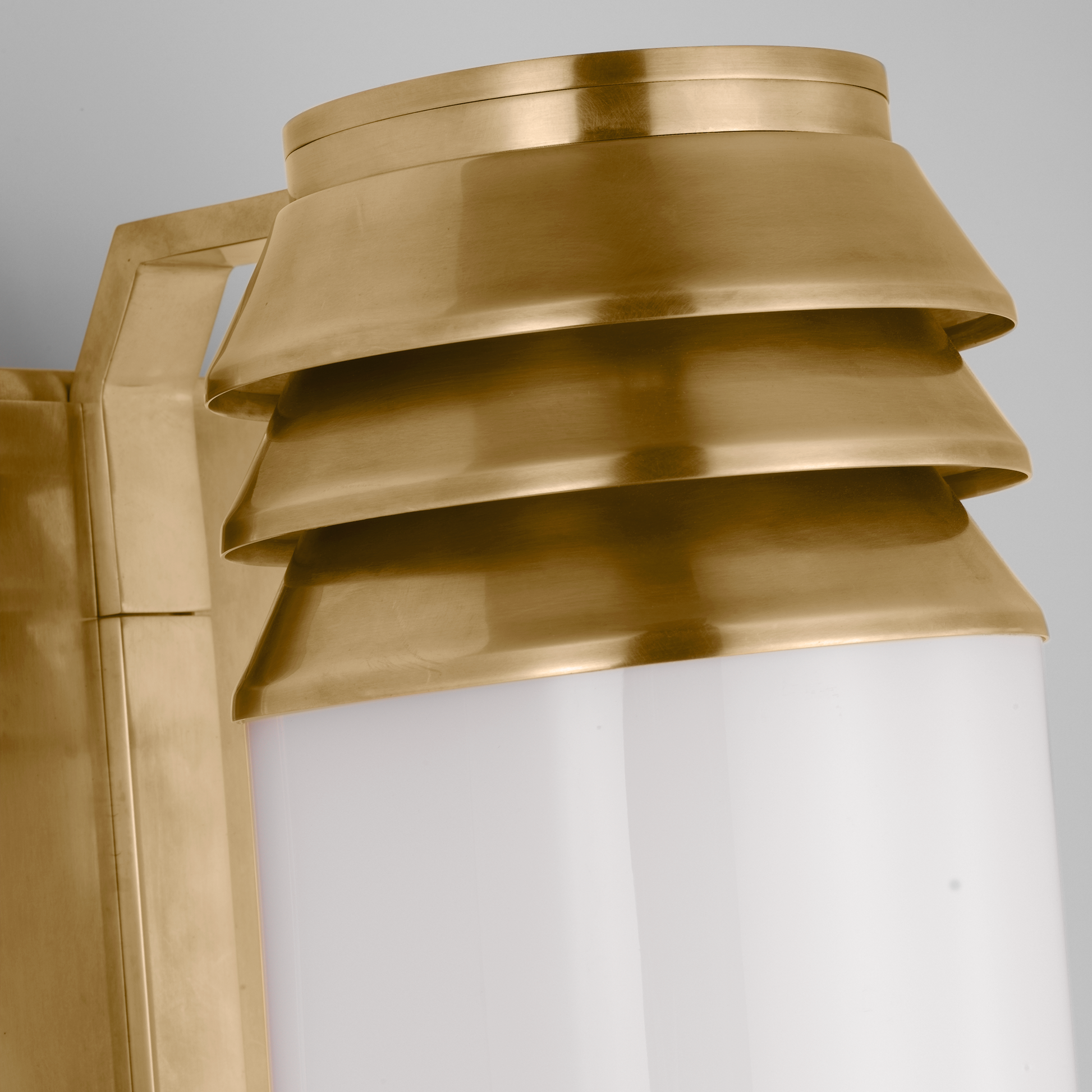 Chadwell 19" Sconce in Natural Brass with White Glass