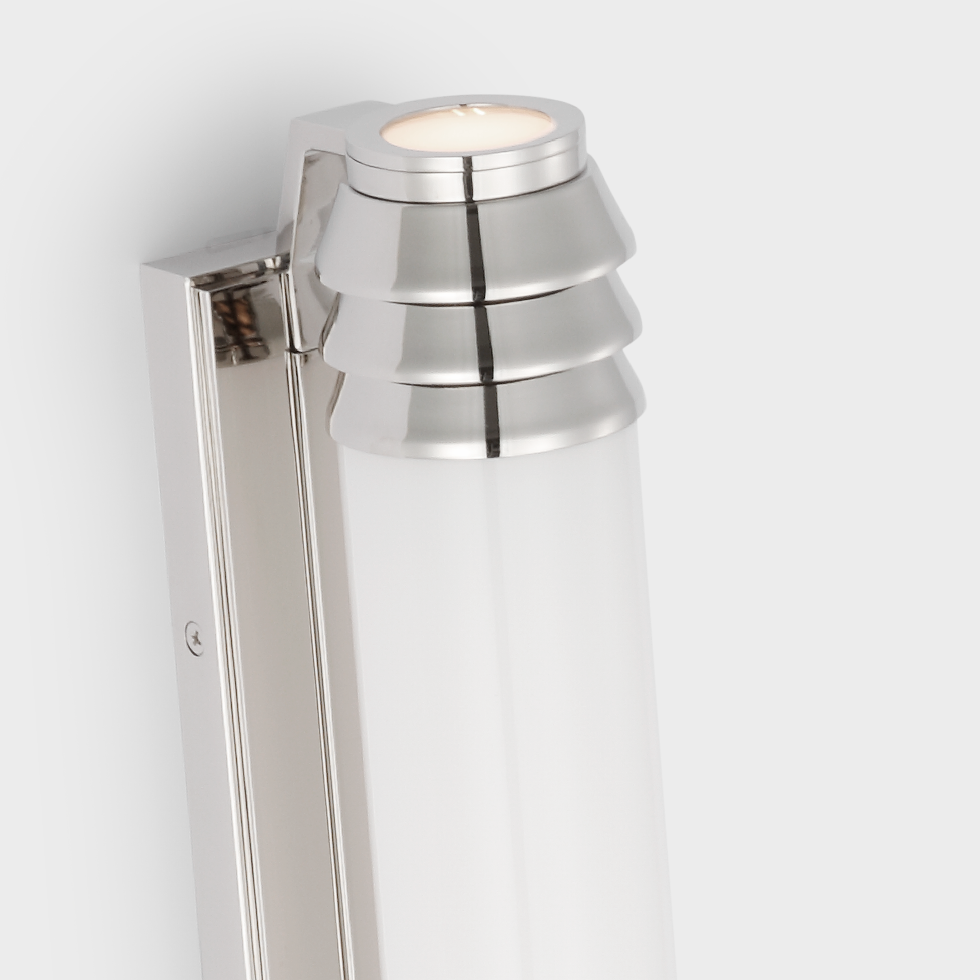 Chadwell 25" Sconce in Polished Nickel with White Glass