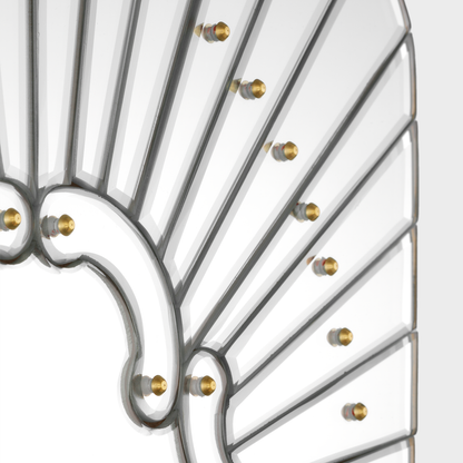 Adelaide Extra Large Double Sconce in Mirror and Natural Brass