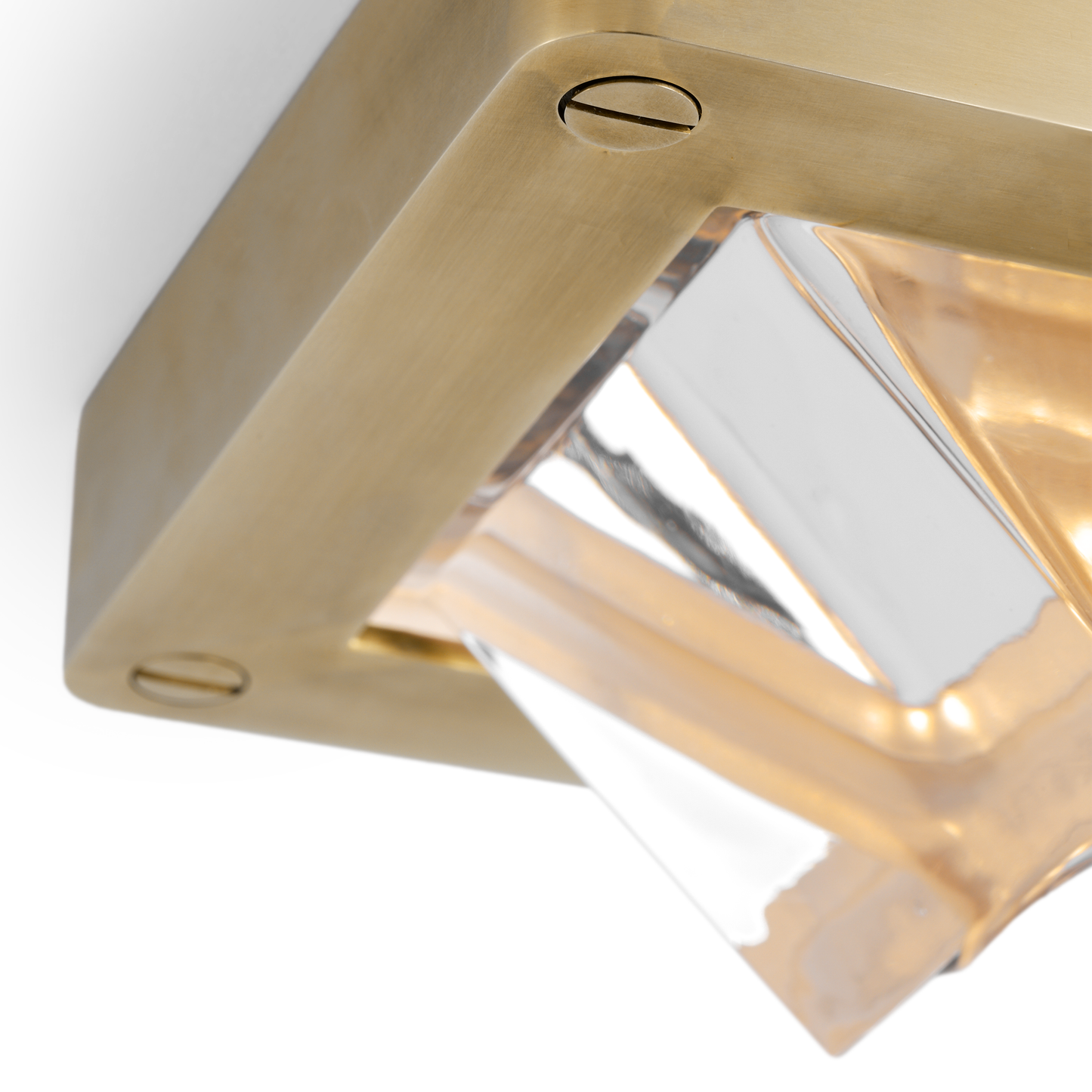 Rolland 5" Solitaire Flush Mount in Natural Brass and Clear Glass