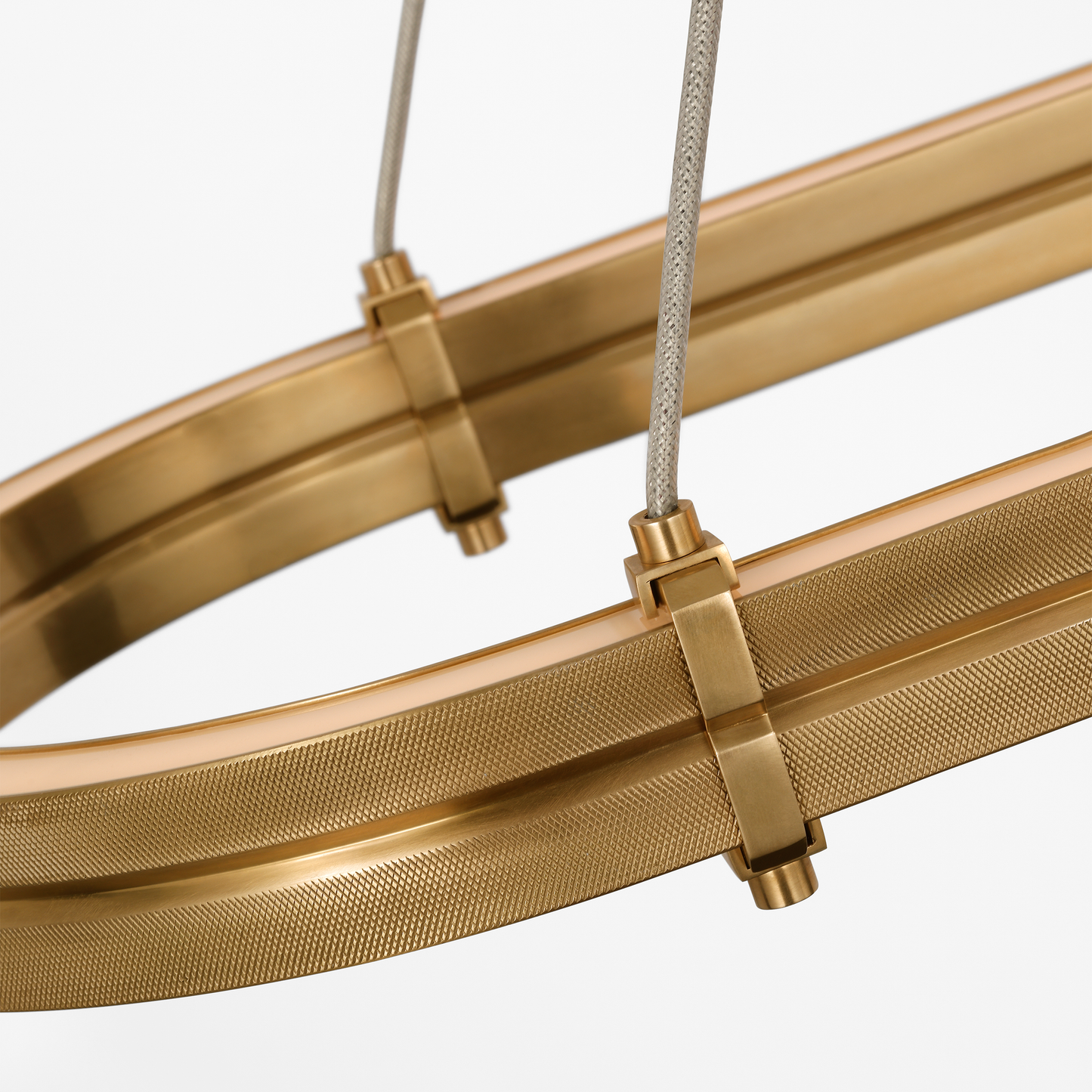 Paxton 54" Oval Linear Chandelier in Natural Brass