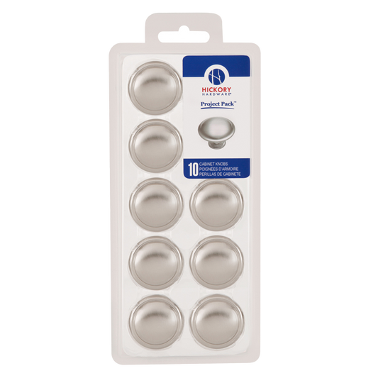 Facette Collection Knob 1-3/8 Inch Diameter Satin Brass Finish