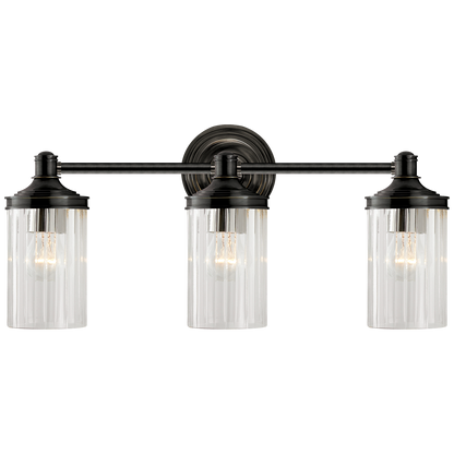 Ava Triple Sconce in Bronze with Crystal