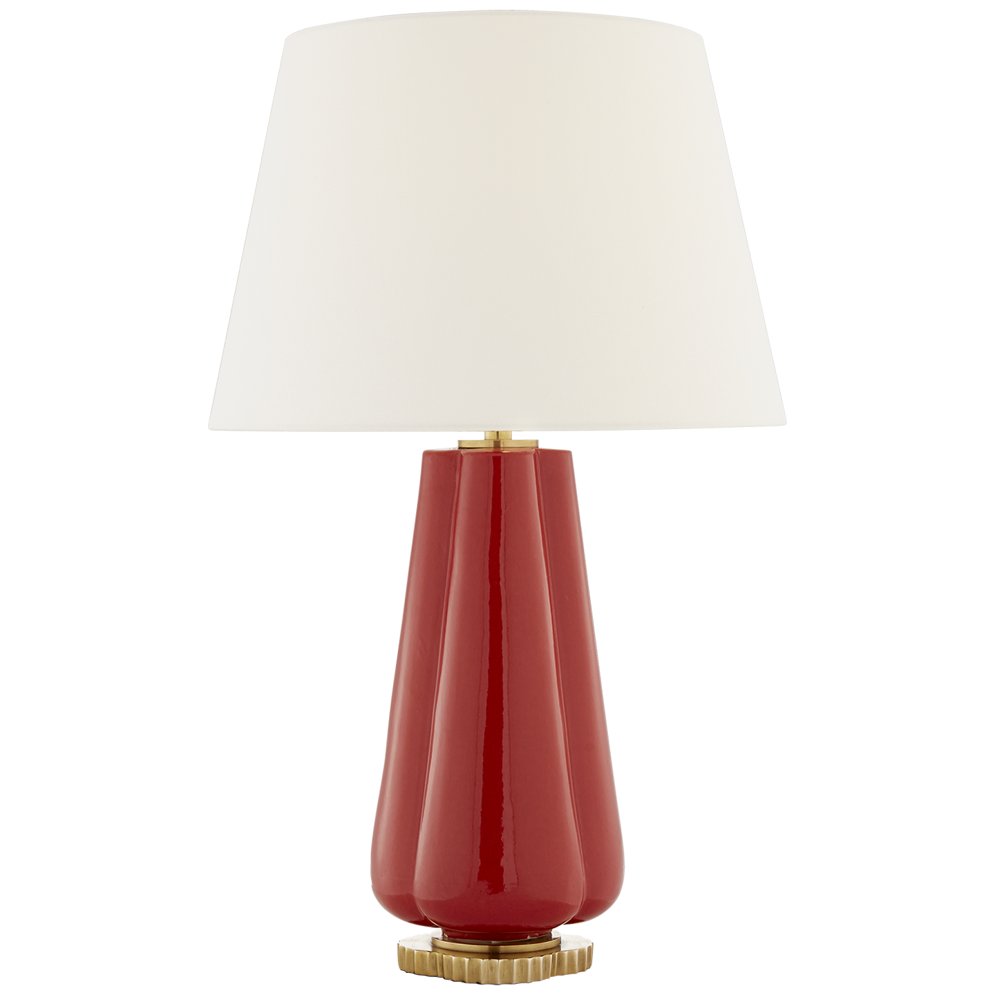 Penelope Table Lamp in Berry Red with Linen Shade