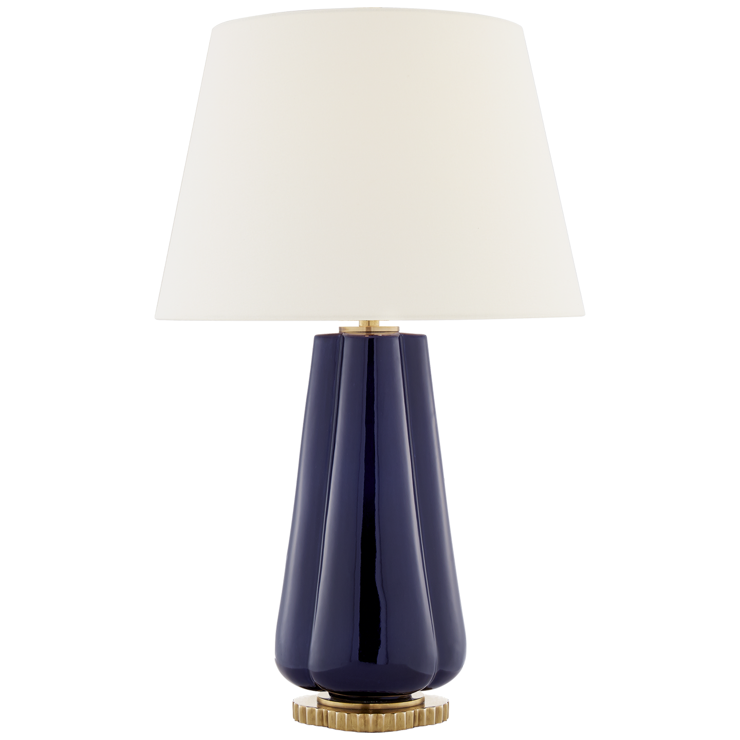 Penelope Table Lamp in Denim with Linen Shade