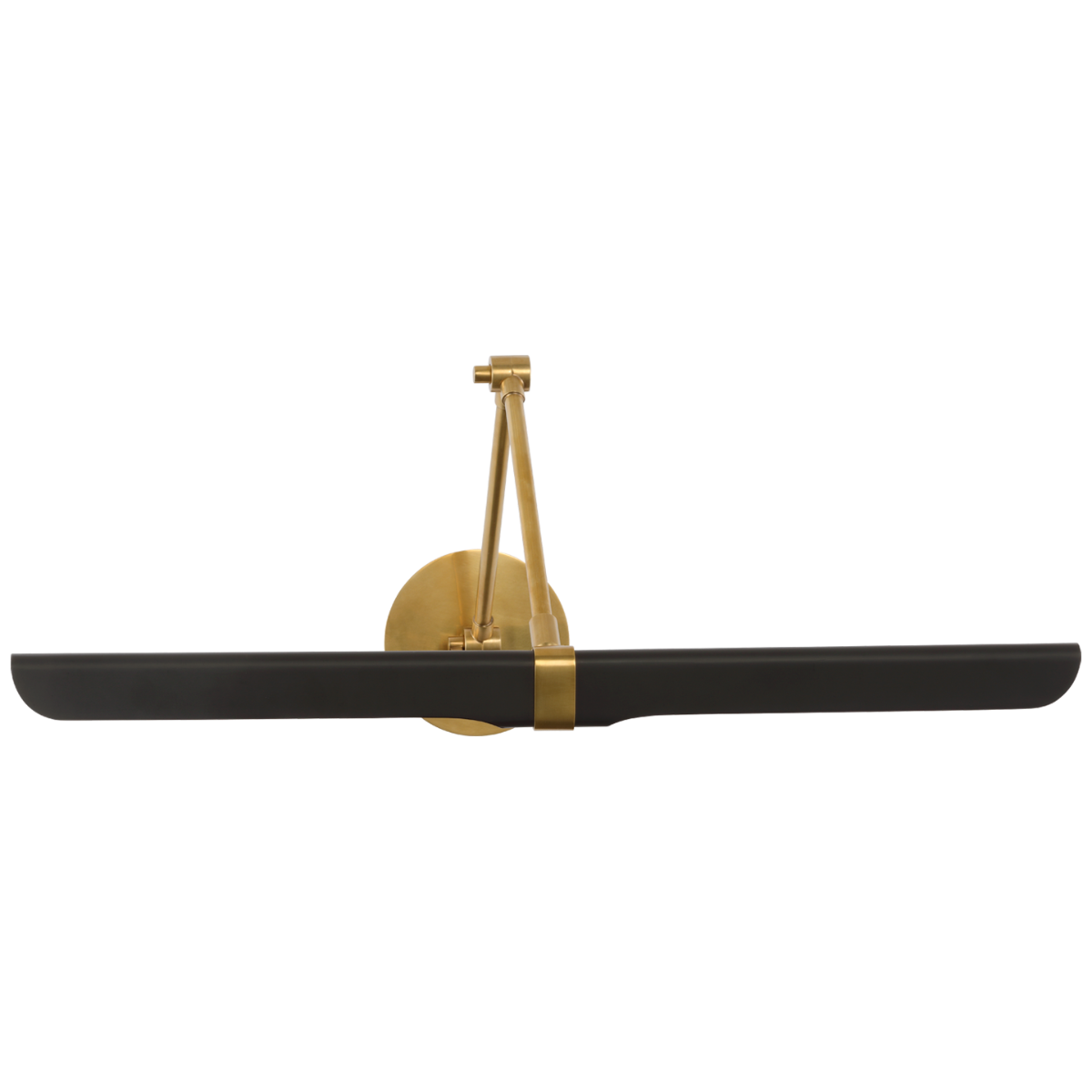 Issa 26" Double Library Wall Light in Hand-Rubbed Antique Brass and Black