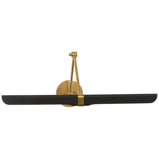 Issa 26" Double Library Wall Light in Hand-Rubbed Antique Brass and Black