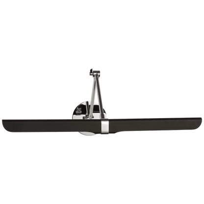 Issa 26" Double Library Wall Light in Polished Nickel and Black