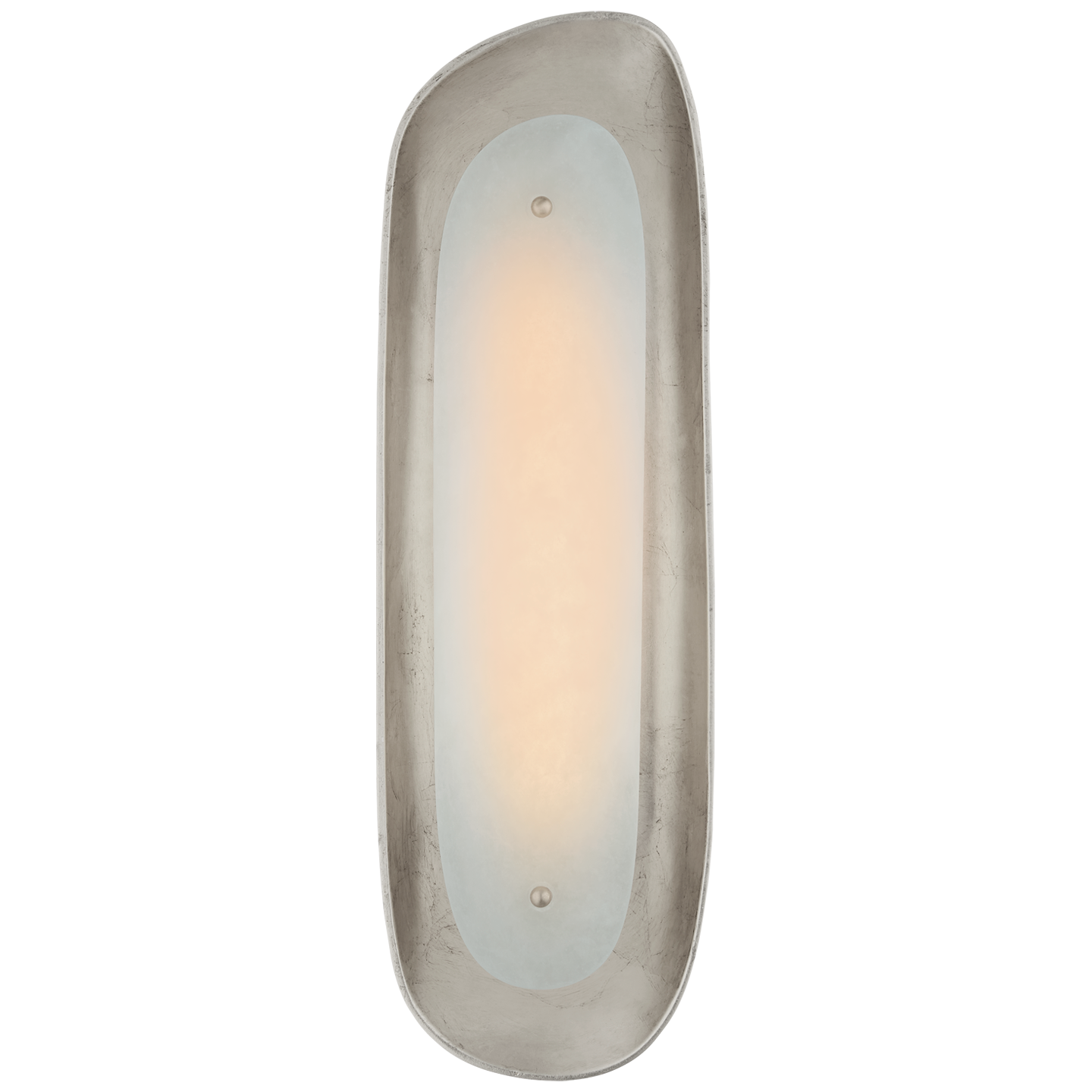 Samos Tall Sculpted Sconce in Burnished Silver Leaf with Alabaster