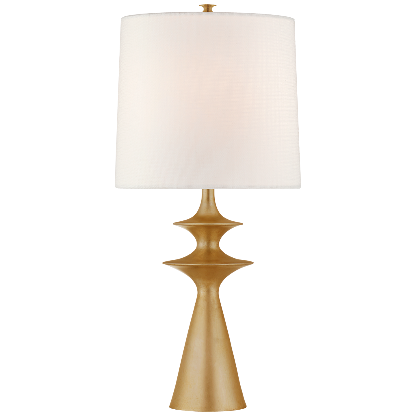 Lakmos Large Table Lamp in Gild with Linen Shade