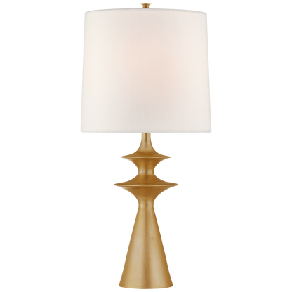 Lakmos Large Table Lamp in Gild with Linen Shade