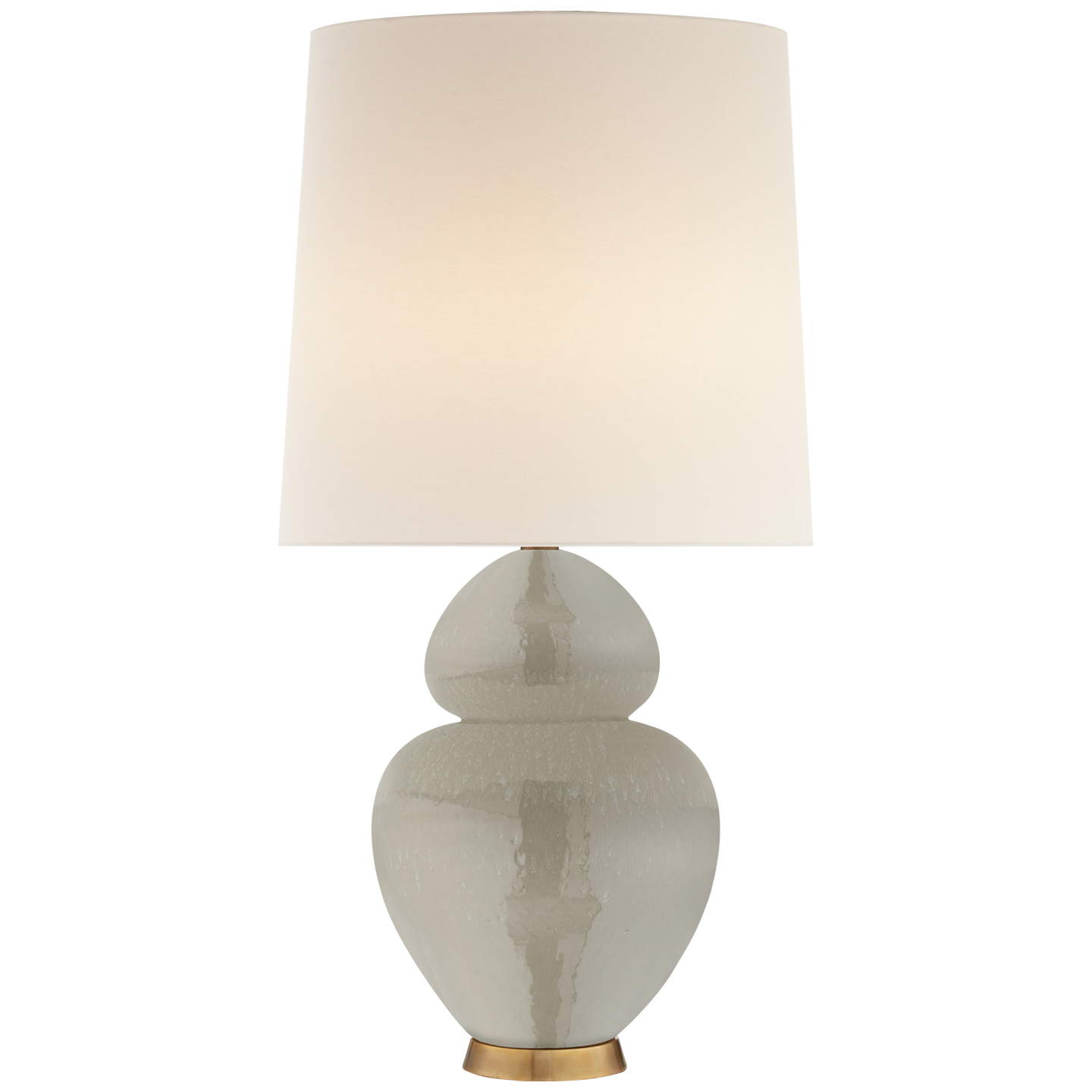 Michelena Table Lamp in Shellish Grey with Linen Shade