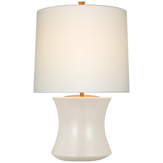 Marella Accent Lamp in Ivory with Linen Shade
