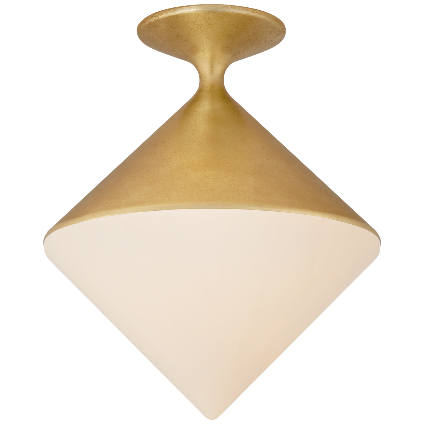 Sarnen Small Flush Mount in Gild with White Glass
