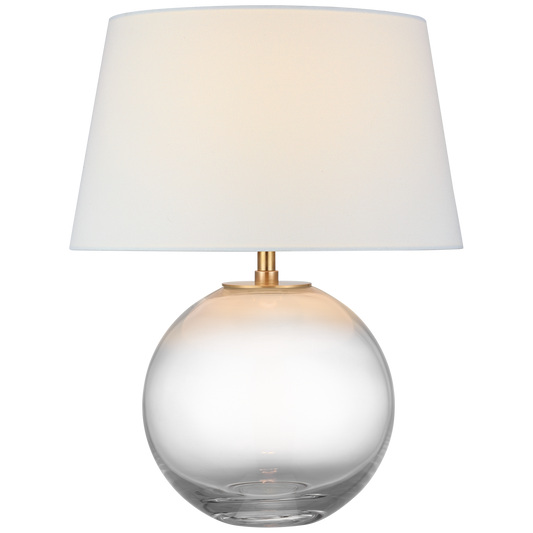 Masie Medium Table Lamp in Clear Glass with Linen Shade