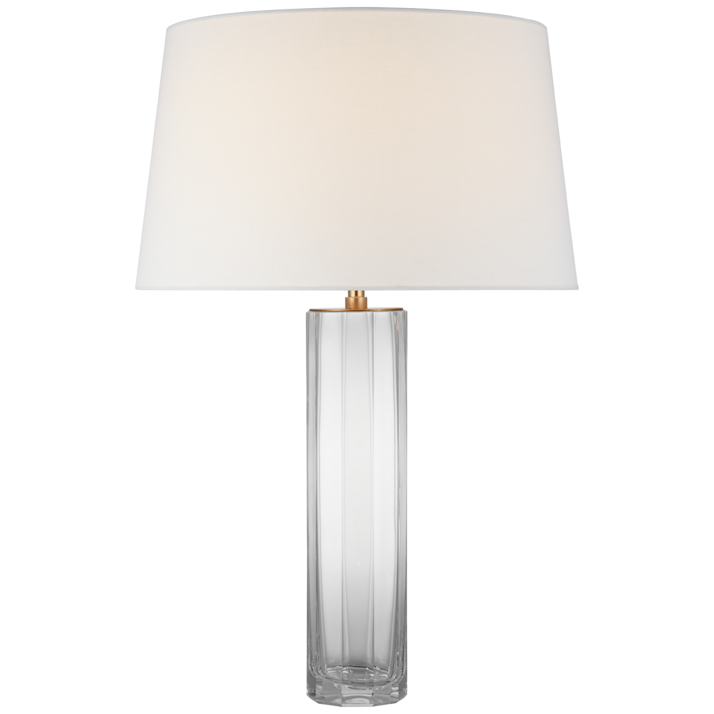 Fallon Large Table Lamp in Clear Glass with Linen Shade