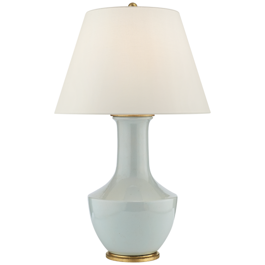 Lambay Table Lamp in Ice Blue with Linen Shade