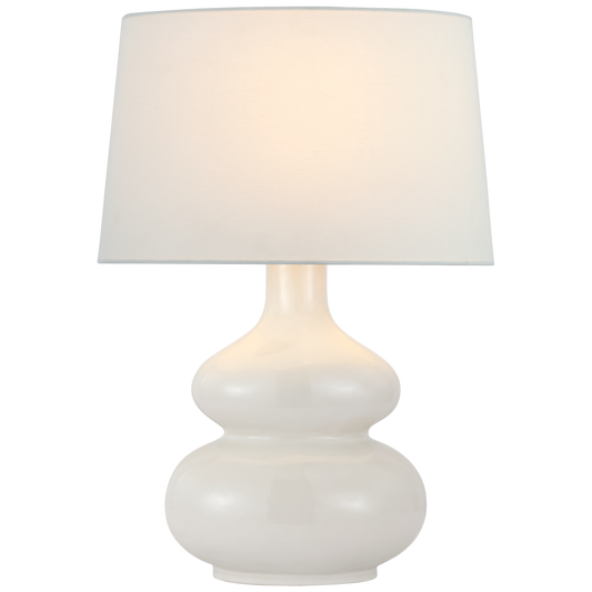 Lismore Medium Table Lamp in Ivory with Linen Shade