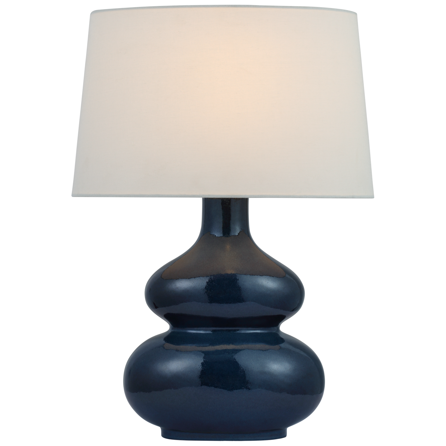 Lismore Medium Table Lamp in Mixed Blue Brown with Linen Shade