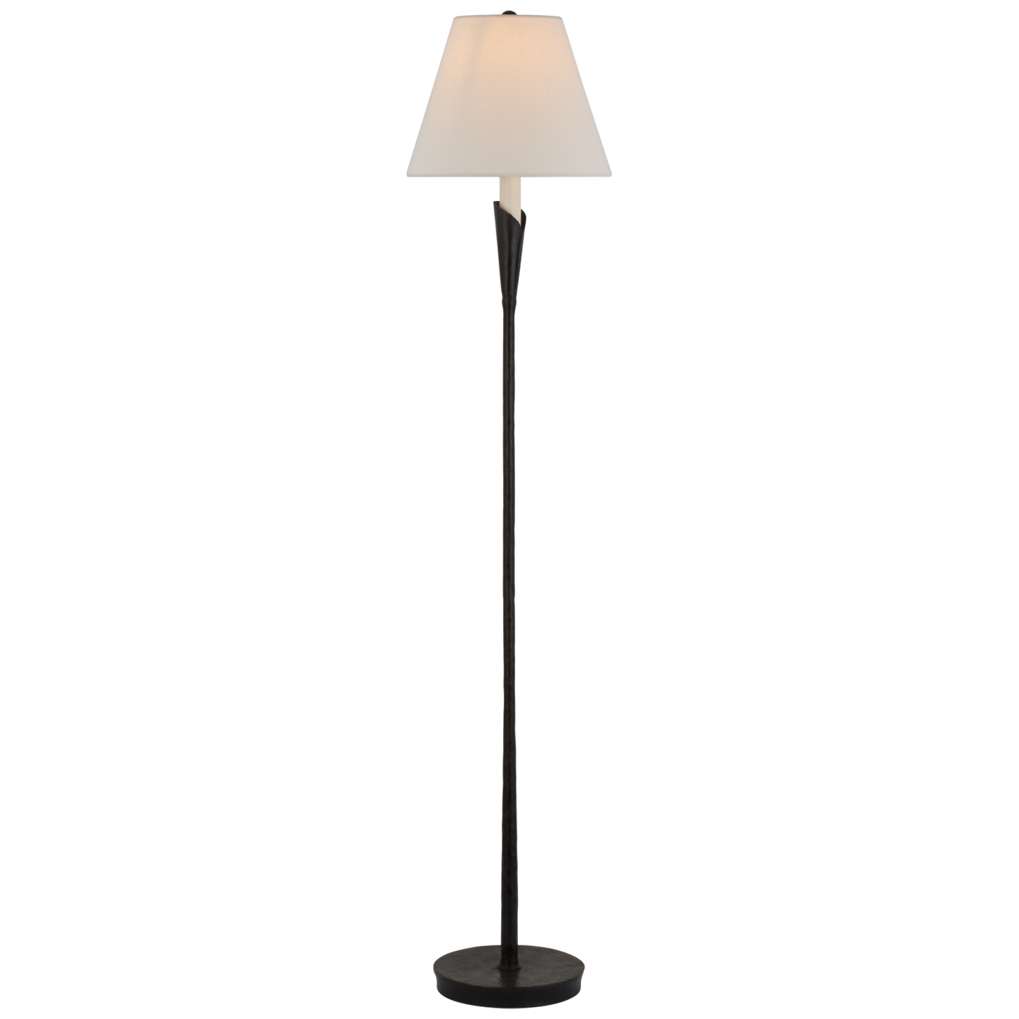 Aiden Accent Floor Lamp in Aged Iron with Linen Shade