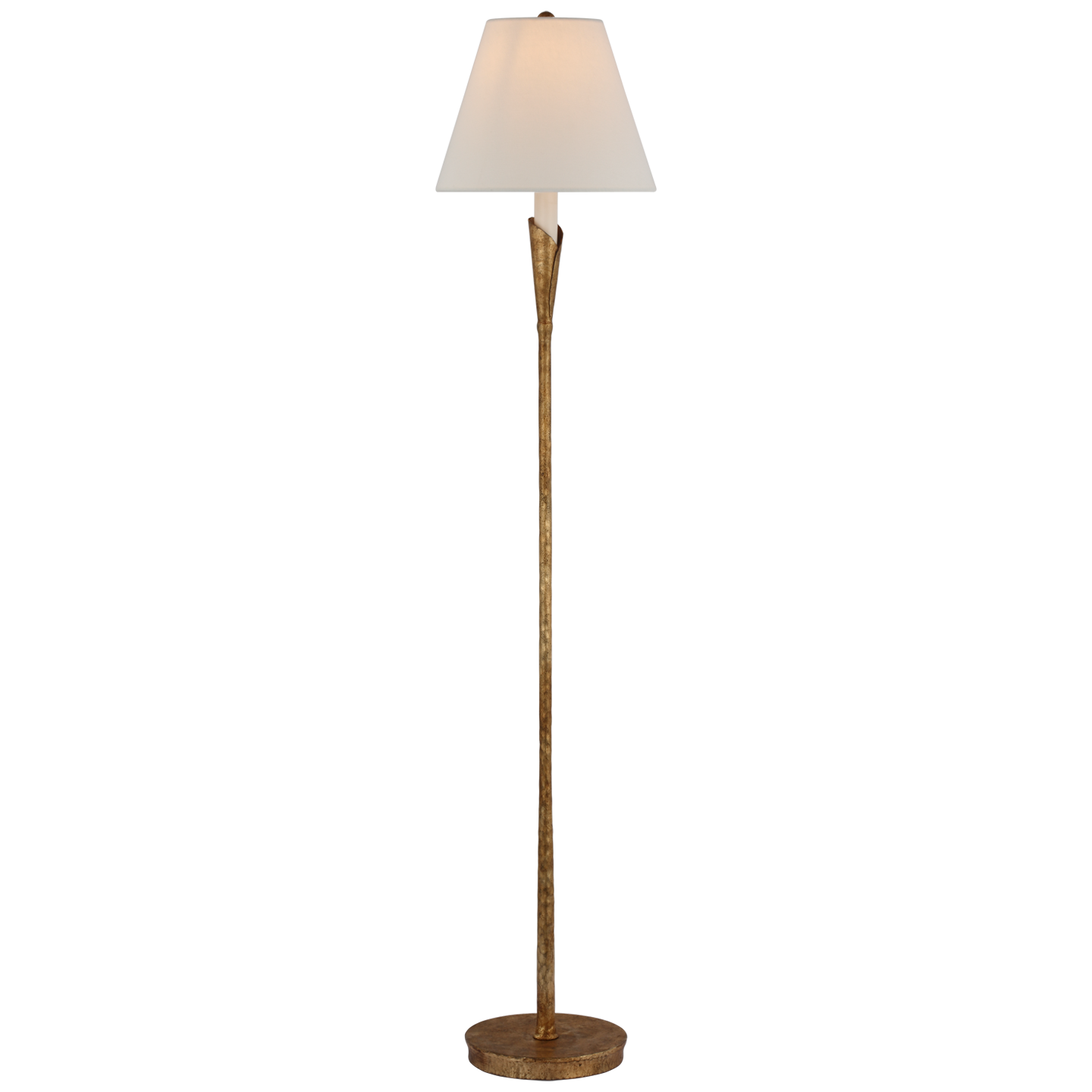 Aiden Accent Floor Lamp in Gilded Iron with Linen Shade