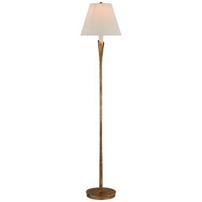 Aiden Accent Floor Lamp in Gilded Iron with Linen Shade