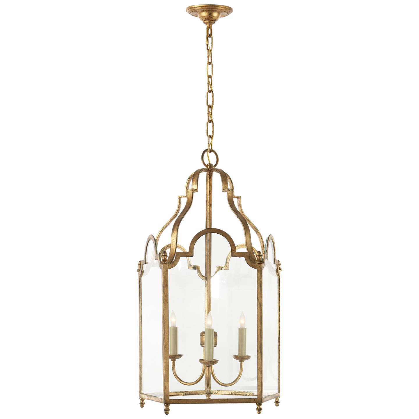 French Market Medium Lantern in Gilded Iron