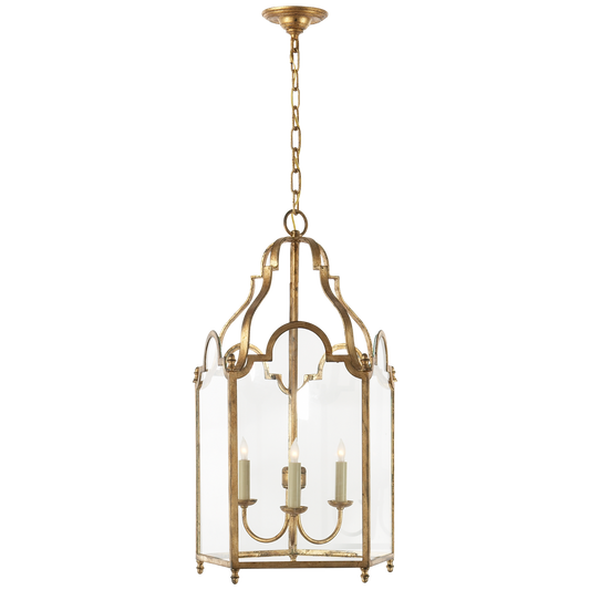 French Market Medium Lantern in Gilded Iron