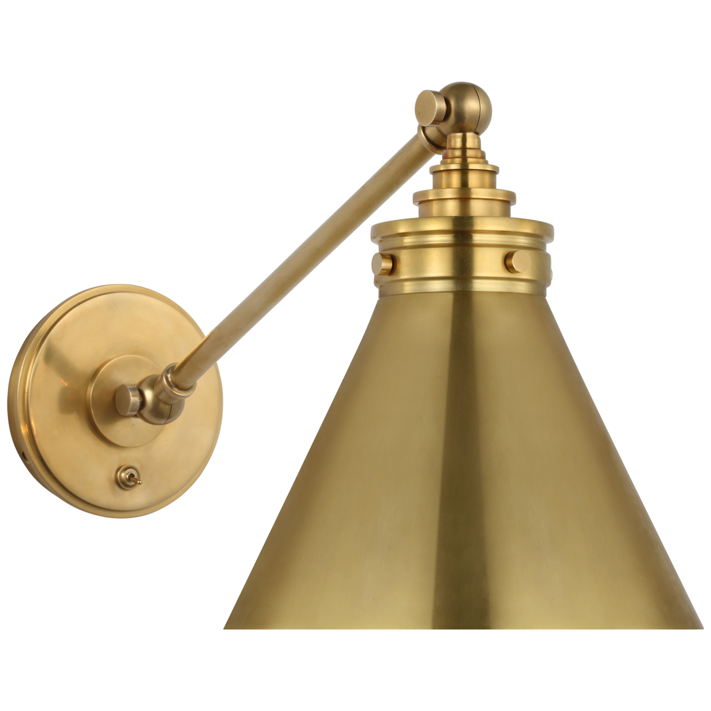 Parkington Single Library Wall Light in Antique-Burnished Brass